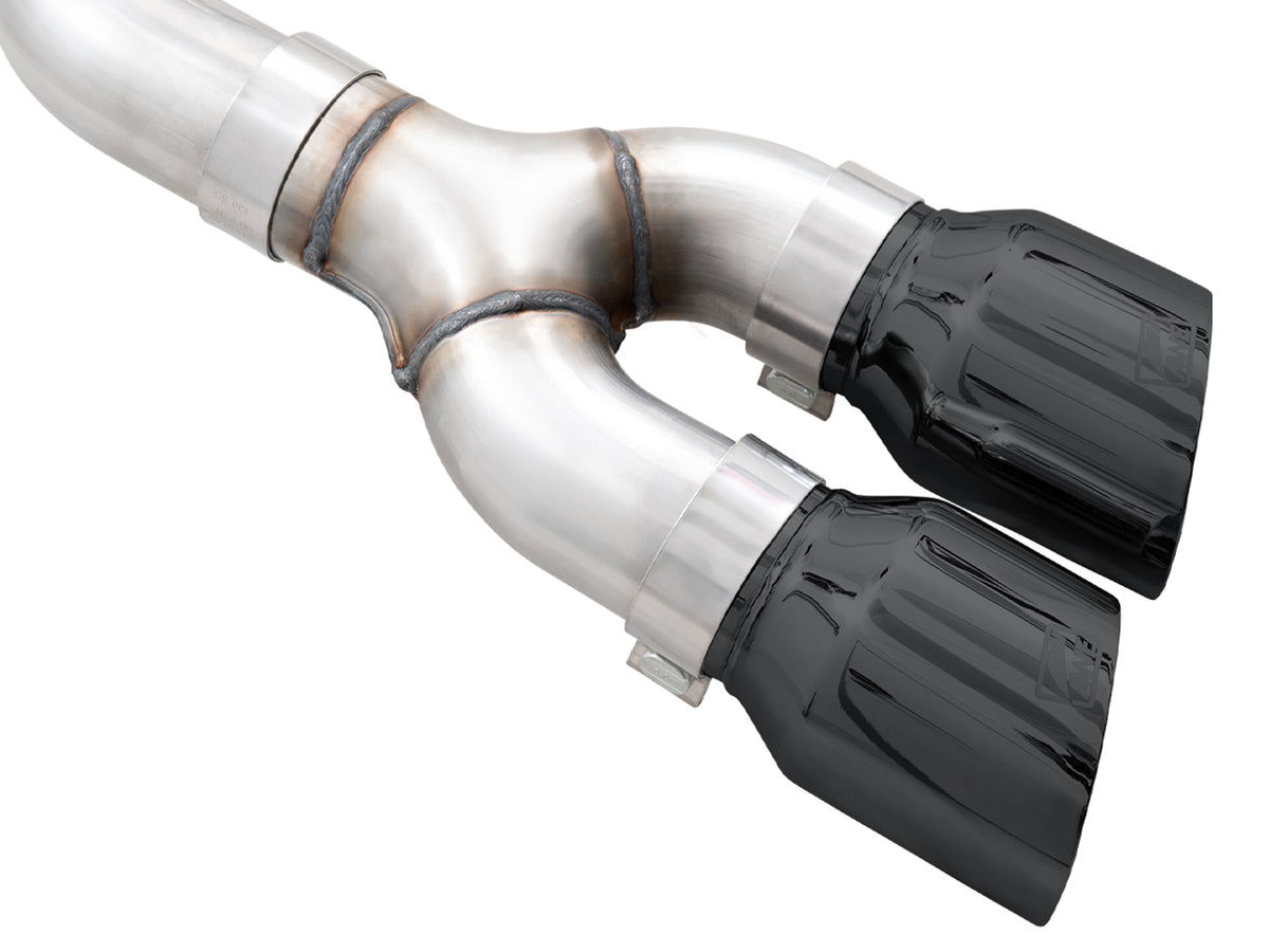 AWE 0FG 21+ Ford F150 Dual Side Exit Cat-Back Exhaust - 4.5in Diamond Black Tips - 3015-23059