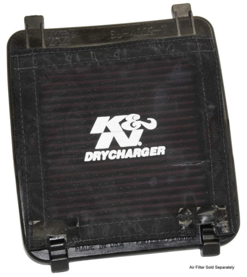 K&N Universal Precharger Flat Air Filter Wrap Black 7Inx7in - SU-4002-TDK for 2003-2013 Suzuki LT-Z400 QuadSport Z - front vi