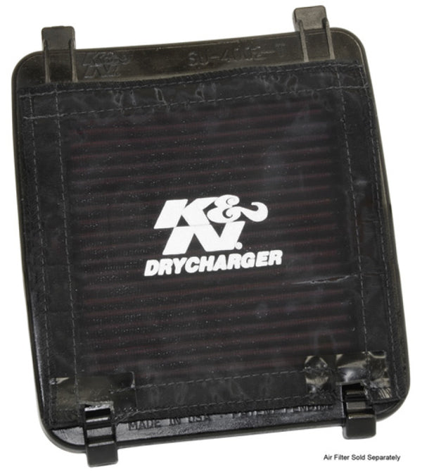 K&N Universal Precharger Flat Air Filter Wrap Black 7Inx7in - SU-4002-TDK for 2003-2013 Suzuki LT-Z400 QuadSport Z - front vi