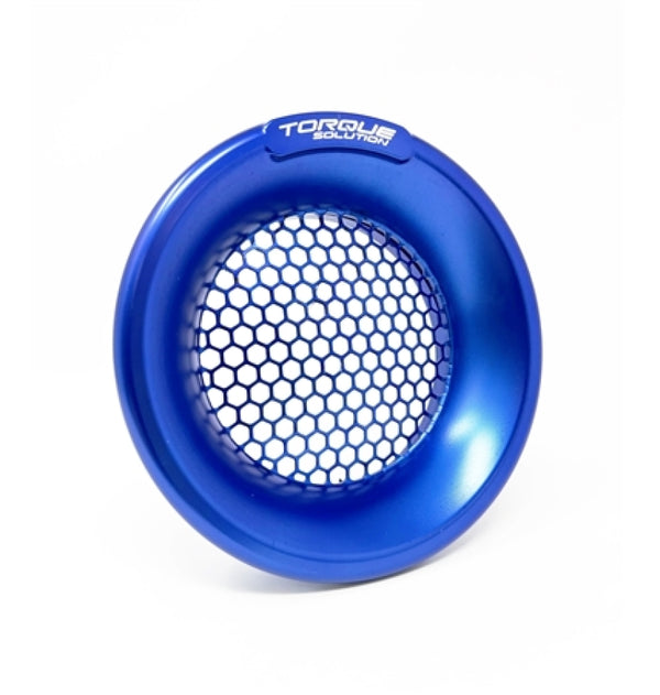 Torque Solution Billet Turbo Velocity Stack Shield For 4in Inlet - Blue - TS-VS-740-BU by Torque Solution - front view