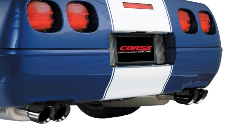 Corsa 1996-1996 Cat-Back Exhaust w/ Twin 3.5in Black Tips 96-96 Chevrolet Corvette C4 5.7L V8 LT4 - 14118BLK