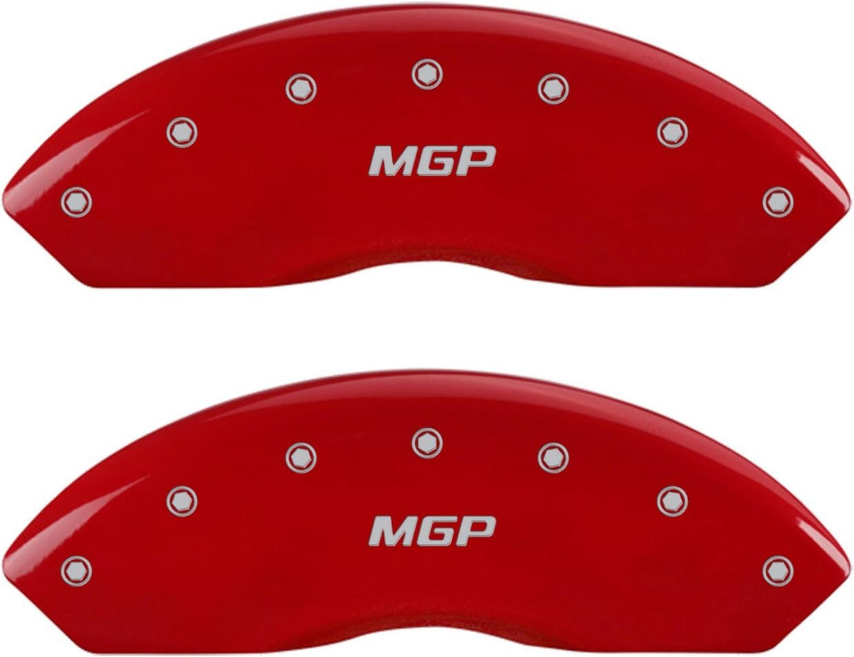 MGP 4 Caliper Covers Engraved Front &amp; Rear MGP Red finish silver ch - 22210SMGPRD