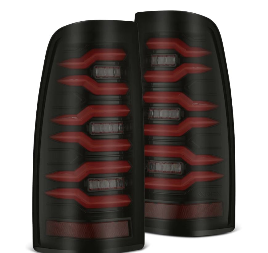 AlphaRex 99-06 Chevrolet Silverado/99-06 GMC Sierra LUXX-Series LED Tail Lights - Black/Red - 620007