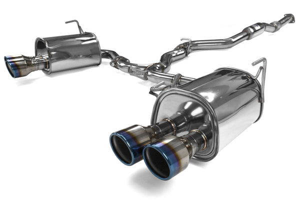 Invidia 15+ Subaru WRX/STI 4Dr Q300 Twin Outlet Rolled Titanium Burnt Quad Tip Cat-Back Exhaust - HS15STIG3T for 2015-2021 Su