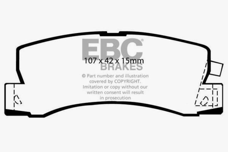 EBC 90-91 Lexus ES250 2.5 Redstuff Rear Brake Pads - DP3628C