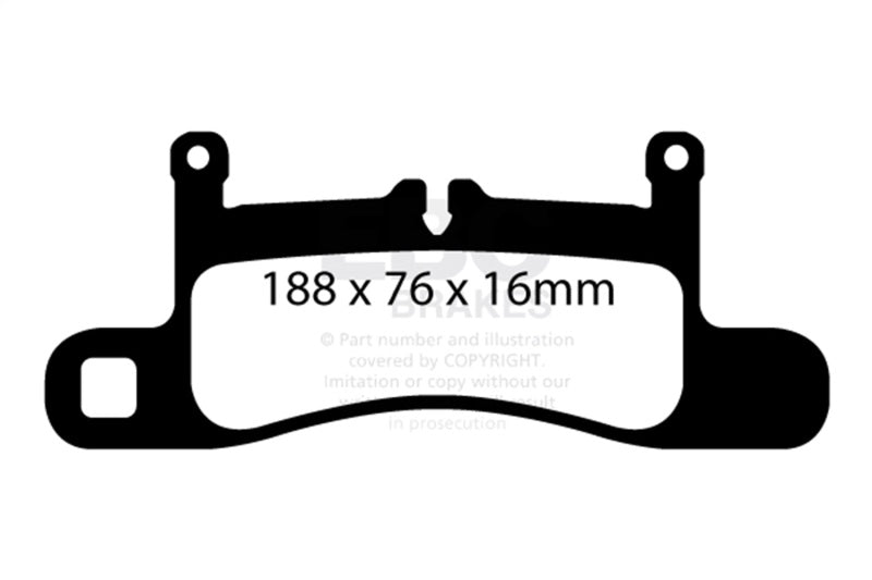 EBC 11+ Porsche Cayenne 3.0 Supercharged Hybrid Extra Duty Rear Brake Pads - ED92098