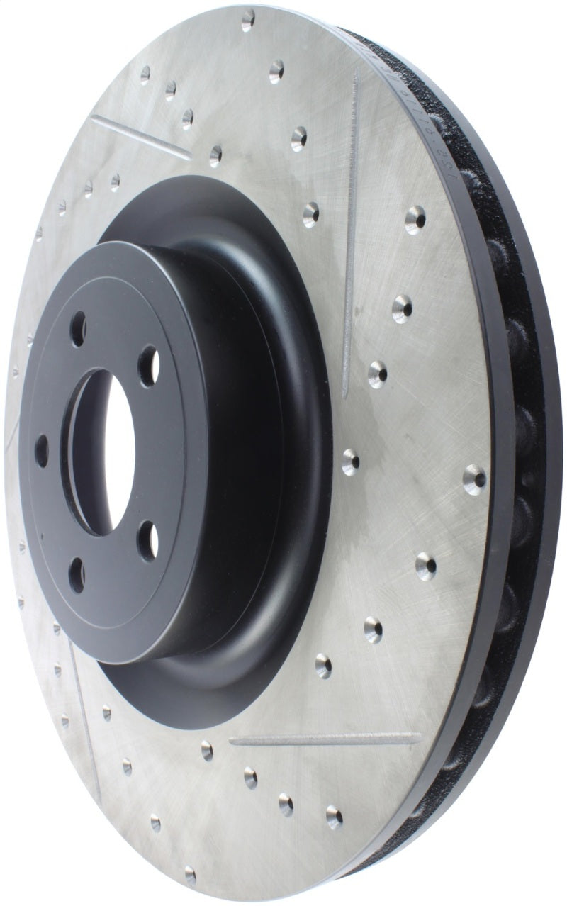 StopTech Slotted &amp; Drilled Sport Brake Rotor - 2015 Ford Mustang GT - Front Left - 127.61116L