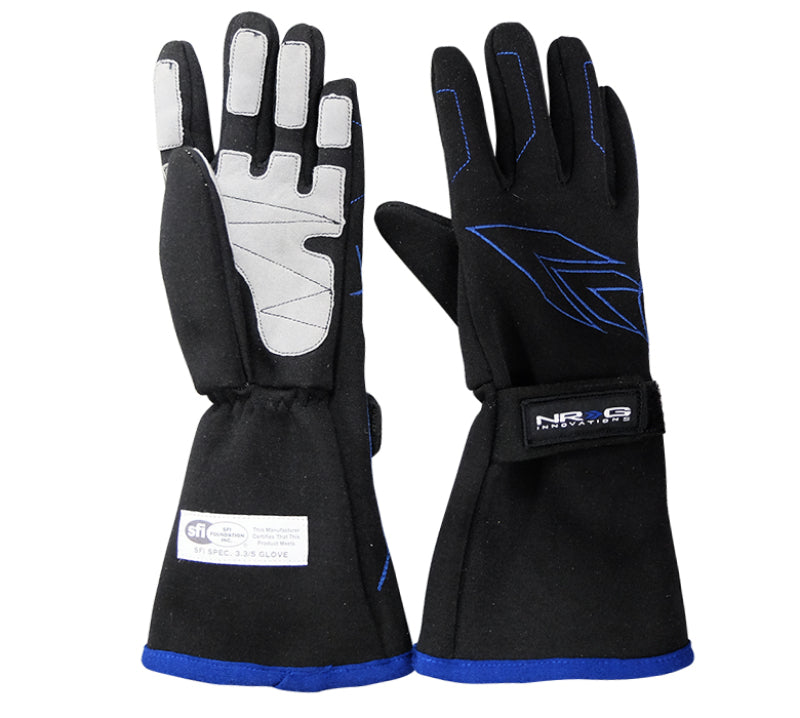 NRG Racing Gloves SFI 3.3 / 5 Approved - X-Large - GS-500BK-XL - front view