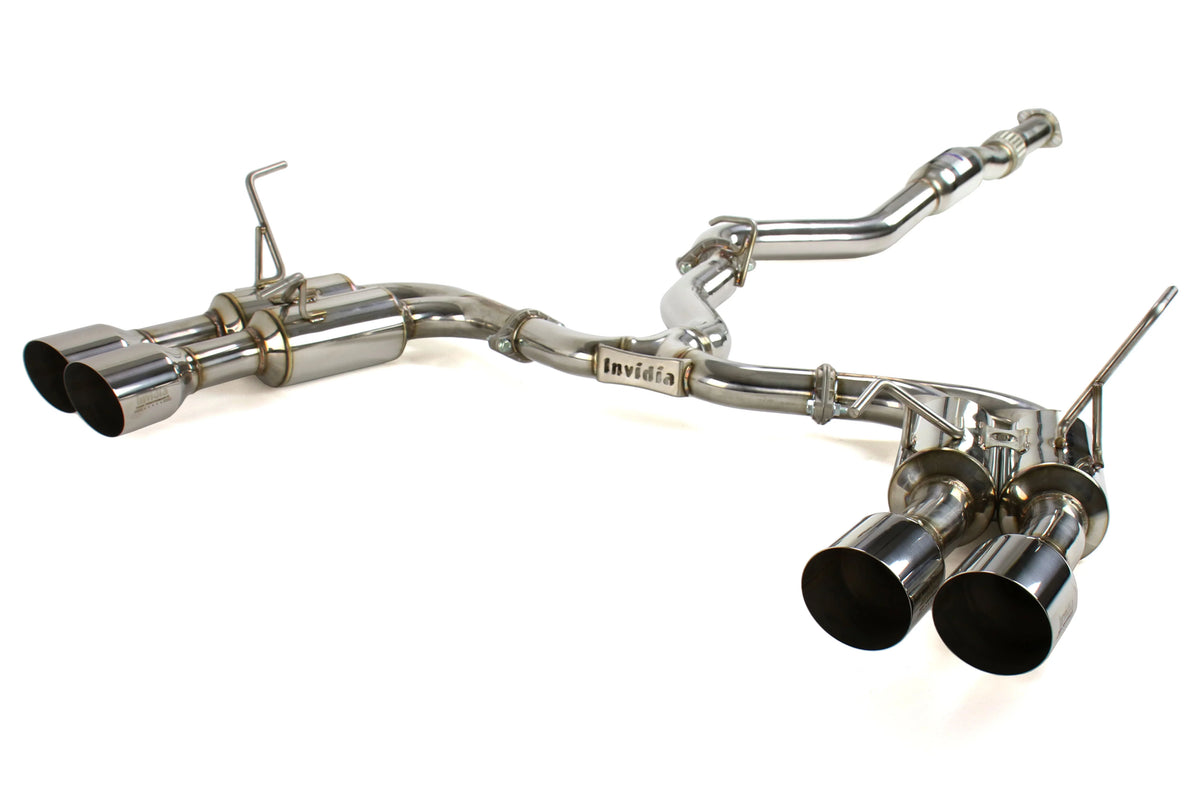Invidia 11-14 Subaru WRX/STI Sedan Gemini/R400 Single Layer Quad Stainless Steel Tip Catback Exhaust - HS11STIGM4SS