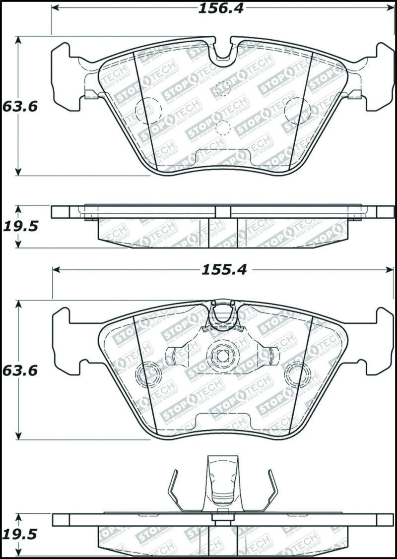StopTech 06-08 BMW M3/Z4 Street Select Brake Pads w/Hardware - Front - 305.09470
