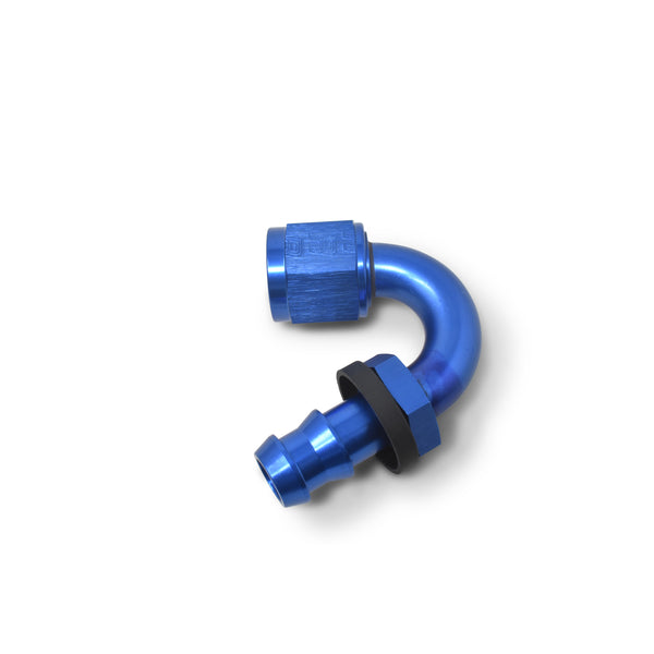 Russell Performance -8 AN Twist-Lok 150 Degree Hose End (3/4in Radius) - 626040 - front view