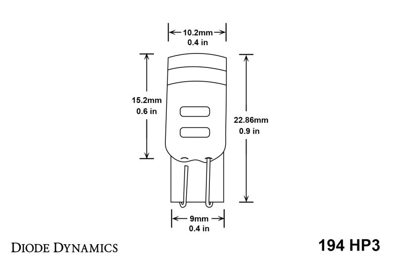 Diode Dynamics 194 LED Bulb HP3 LED - Cool - White (Pair) - DD0024P