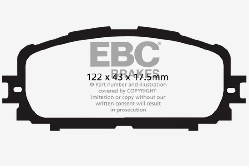 EBC 12+ Toyota Yaris 1.5 Ultimax2 Front Brake Pads - UD1628