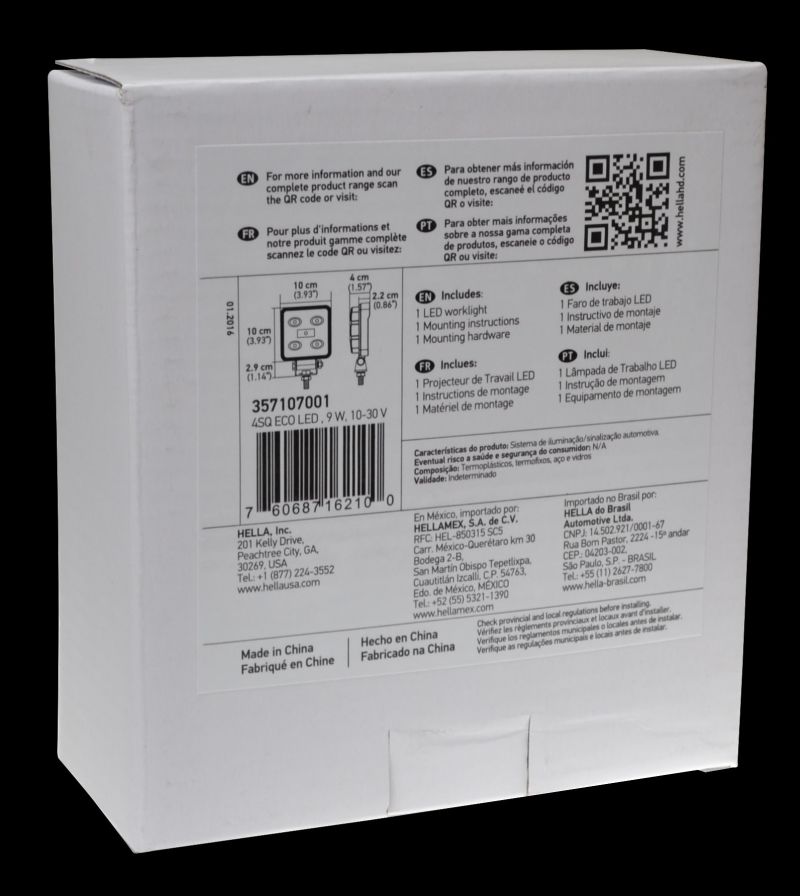 Hella ValueFit Work Light 4SQ LED MV CR LT - 357107001