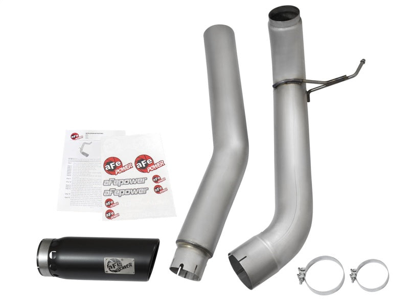 aFe Atlas Exhaust 5in DPF-Back Al Steel 2016 Nissan Titan XD V8-5.0L Black Tip - 49-06112-B