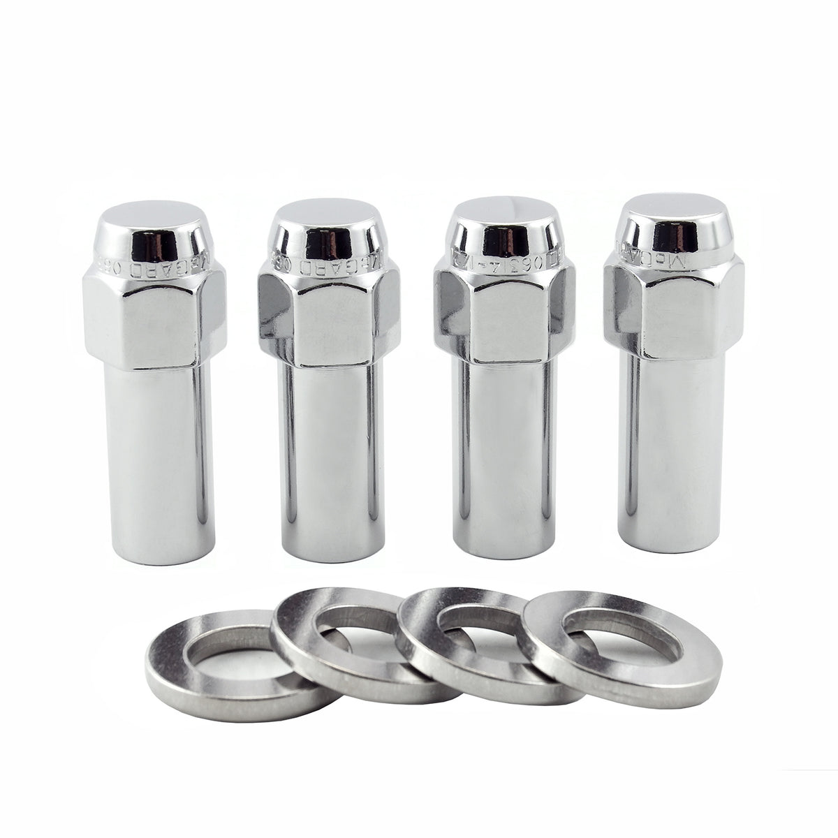 McGard Hex Lug Nut (X-Long Shank - 1.365in.) 7/16-20 / 13/16 Hex / 2.27in. Length (4-Pack) - Chrome - 63015