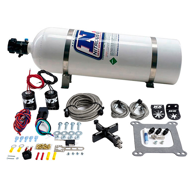 Nitrous Express 4150 Covert Crossbar Plate System Stage 6 50-300HP (15lb Bottle) - 63541-15
