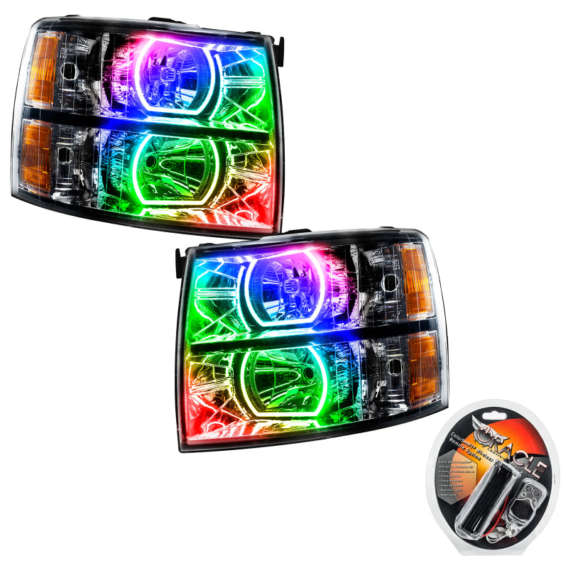 Oracle 07-13 Chevrolet Silverado SMD HL - Black - Square Style - ColorSHIFT SEE WARRANTY - 8189-330