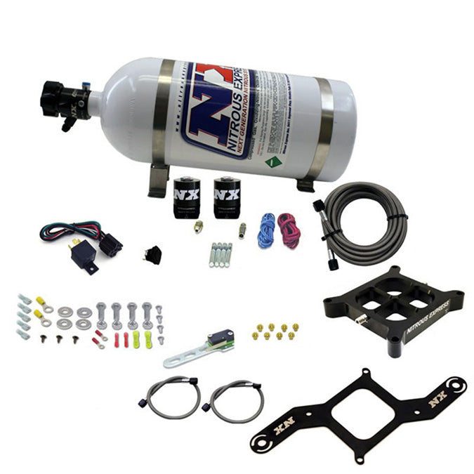 Nitrous Express Dry Dual Stage Billet Crossbar Plate System 100-1000hp (4150 Flange) w/10lb Bottle - 66242-10