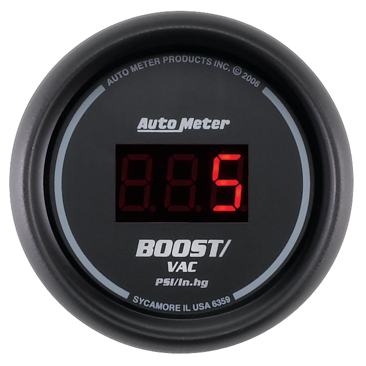 Autometer Black 52mm 30 In Hg.-Vac./30 PSI Digital Vacuum/Boost Gauge - 6359