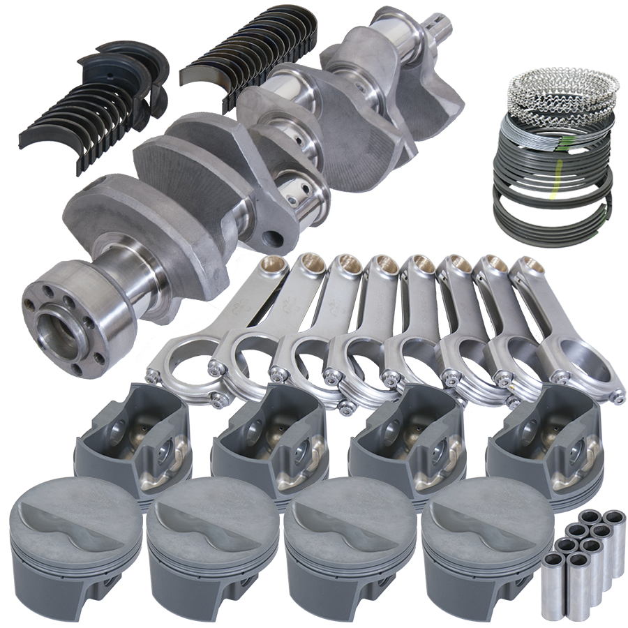 Eagle Chevy 350 1Pc 3.480in Crank 5.700in H-Beam -5cc Flat Top 4.060in Pistons Balanced Assembly - B12101060 - front view