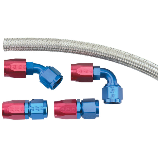 Russell Performance Holley - Fuel Pump to -8 Dual Inlet Kit (For ProFlex -4ft hose) - 639400 - front view