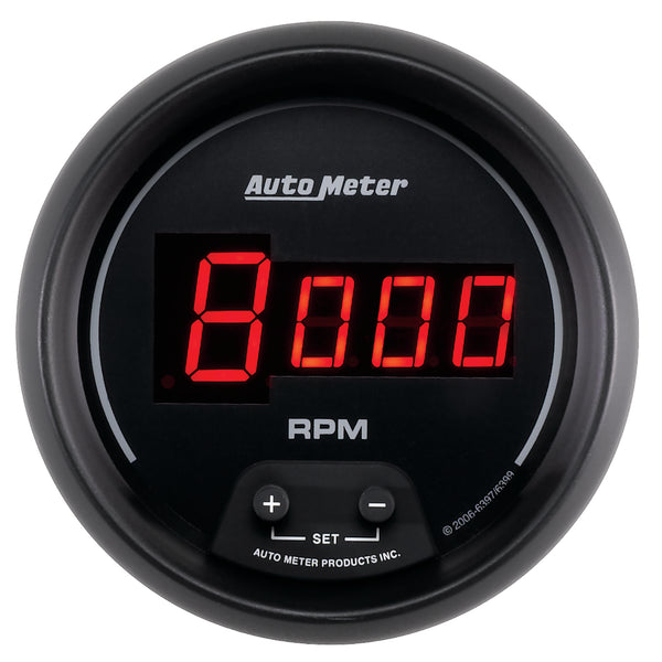 AutoMeter Gauge Tach 3-3/8in. 10K RPM In-Dash Digital Black Dial W/ Red Led - 6397