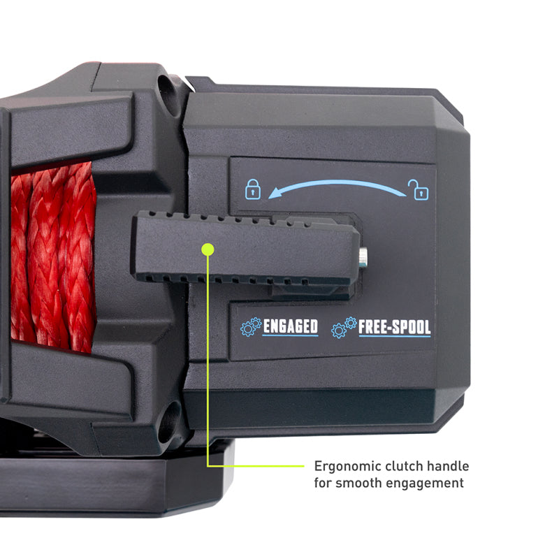 Borne Off-Road 10K Winch - Red Synthetic Rope - BNWN-10-SRD