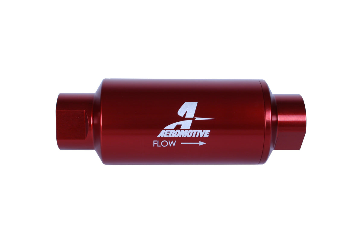 Aeromotive In-Line Filter - (AN-10) 10 Micron Microglass Element Red Anodize Finish - 12340