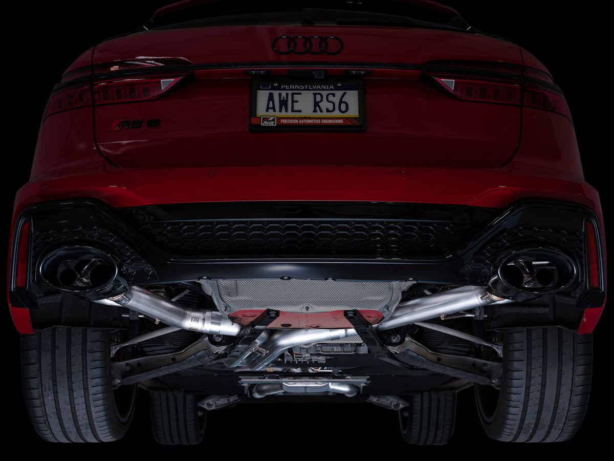 AWE Tuning 21-23 Audi C8 RS6/RS7 SwitchPath Cat-back Exhaust - Diamond Black Tips - 3025-33776