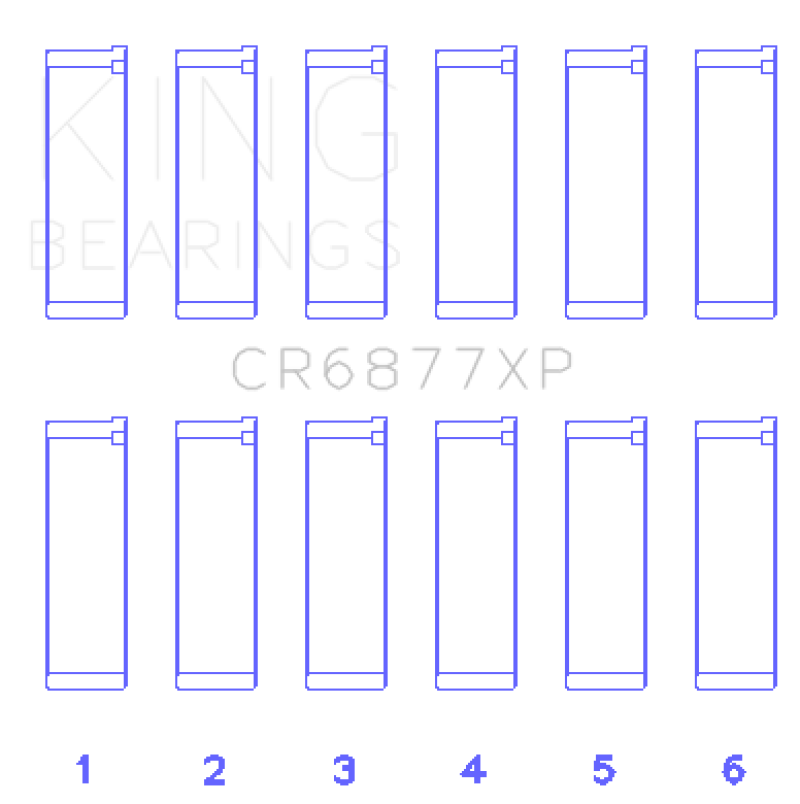 King BMW S54B32 (Size +.50mm) Connecting Rod Bearing Set - CR6877XP0.5