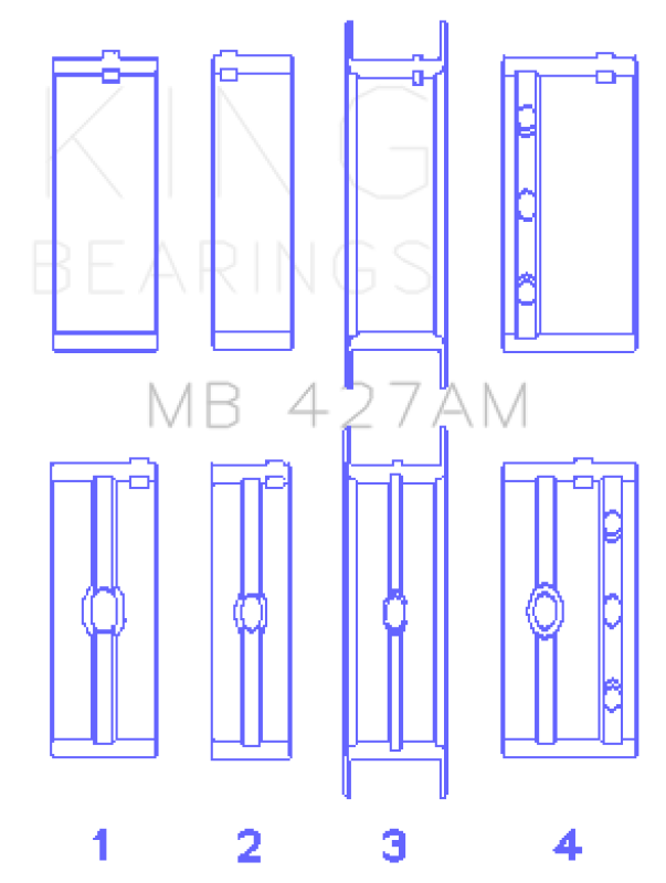 King Engine Bearings ChevrolET 173 V6 (Size +0.75mm) Main Bearing Set - MB427AM0.75