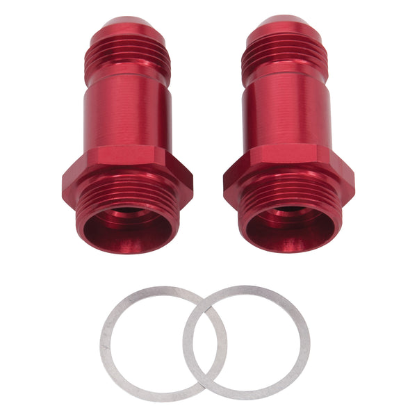 Russell Performance -8 AN Carb Adapter Fittings (2 pcs.) (Red) - 640210 - front view