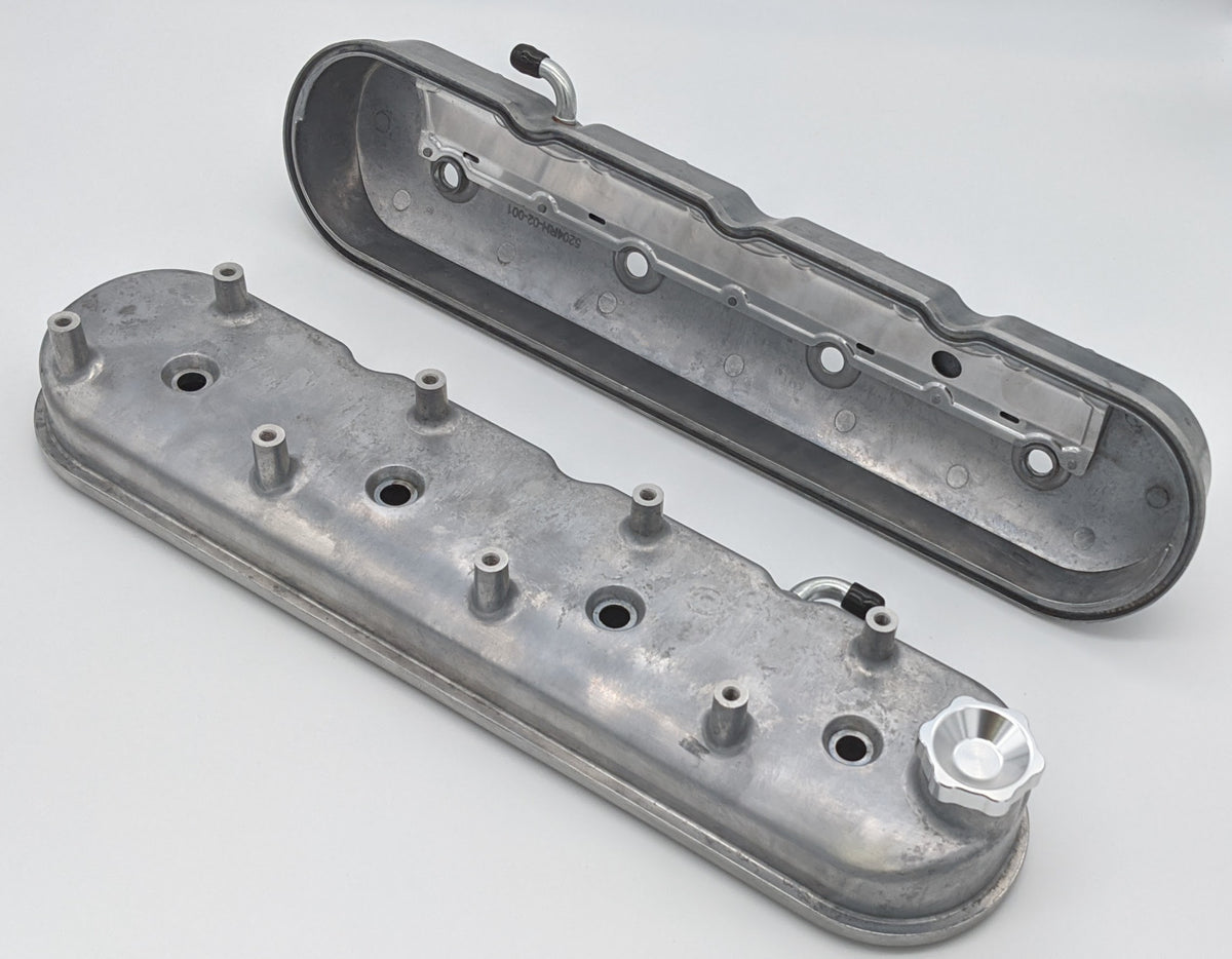 Granatelli 96-22 GM LS Tall Valve Cover w/Integral Angled Coil Mounts - Cast Finish - 640360