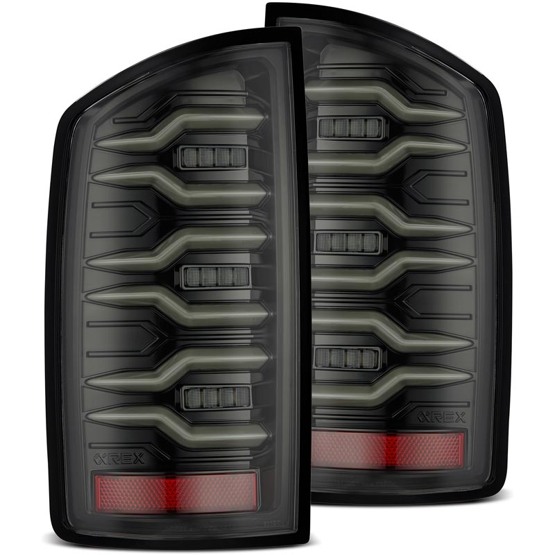AlphaRex 02-06 Dodge Ram1500/03-06 Dodge Ram 2500/3500 Truck LUXX-Series LED Tail Lights Alpha-Black - 641020