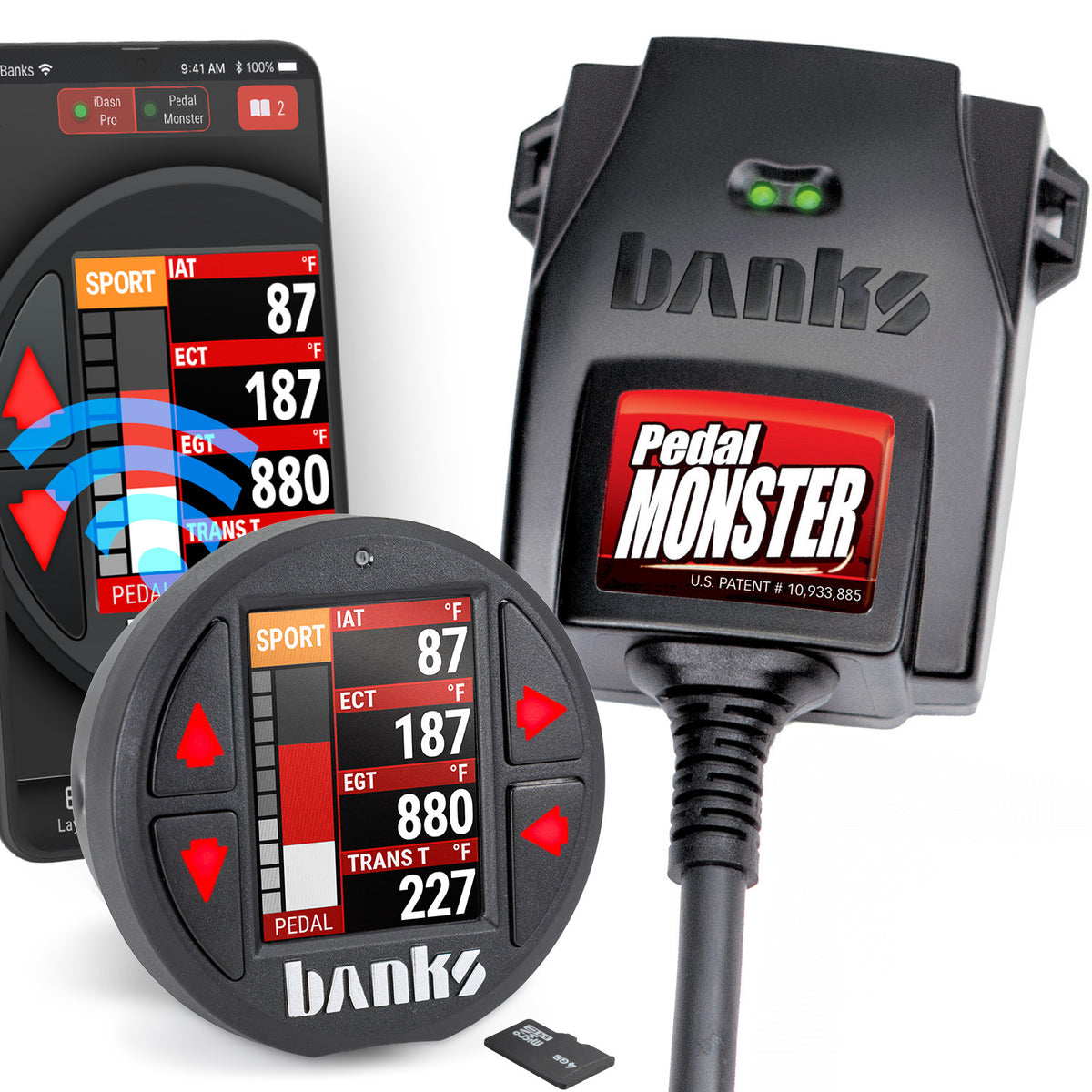Banks Power Pedal Monster Kit Aptiv GT 150 6 Way w/iDash Data Pro 07.5-19 Chevy 2500/3500 6.6L - 64323-CP