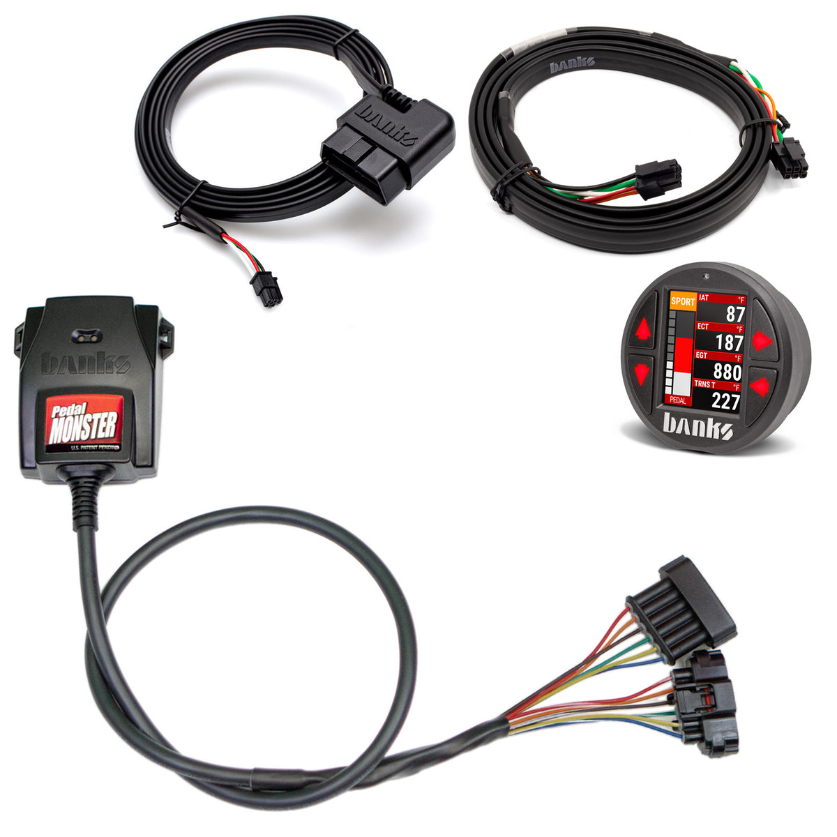 Banks Power Pedal Monster Kit Yazaki 090 II Sealed Series 6-Way CONFIG 1 PM-12 With iDash Pro - 64347-P