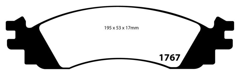 EBC 06-10 Ford Explorer 4.0 2WD Greenstuff Front Brake Pads - DP61767 for 2006-2010 Ford Explorer - detail view