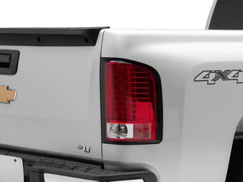 Raxiom 07-13 Chevrolet Silverado 1500 LED Tail Lights- Chrome Housing- Red/Clear Lens - S112738 - close-up view 4