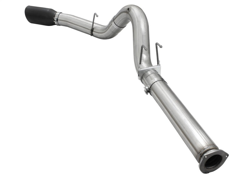 aFe Atlas Exhausts 5in DPF-Back Aluminized Steel Exhaust Sys 2015 Ford Diesel V8 6.7L (td) Black Tip - 49-03064-B
