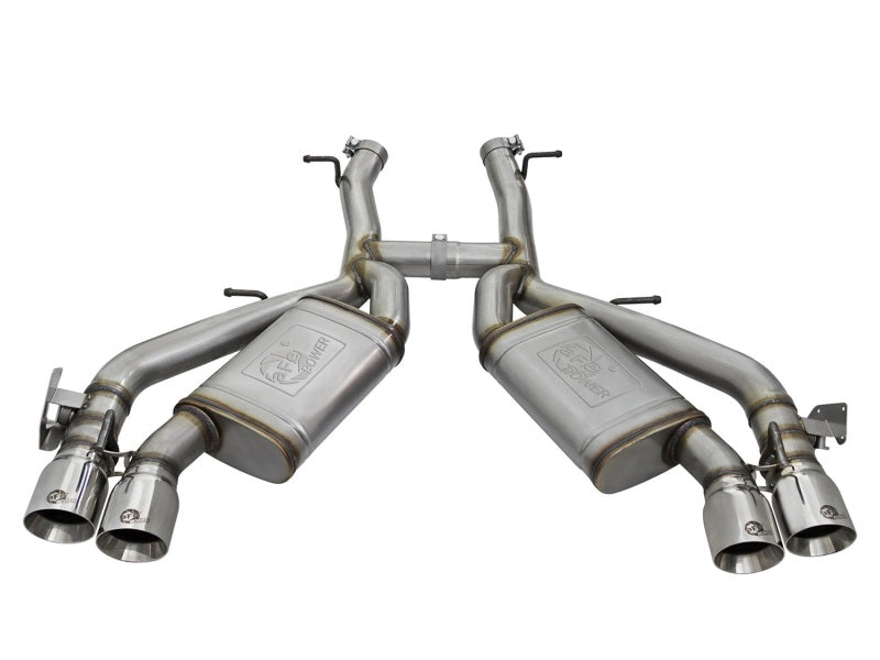 aFe MACHForce XP 3in 304 SS Axle-Back Dual Exhaust (NPP) w/ Polished Tips 16-17 Camro SS V8-6.2L - 49-34068-P