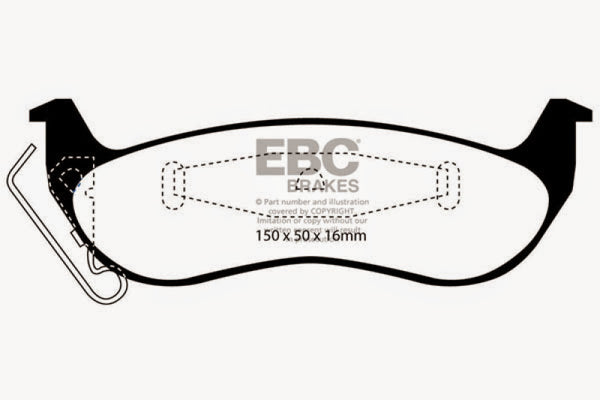 EBC 03+ Ford Crown Victoria 4.6 Ultimax2 Rear Brake Pads - UD932 for 2003-2011 Ford Crown Victoria - detail view