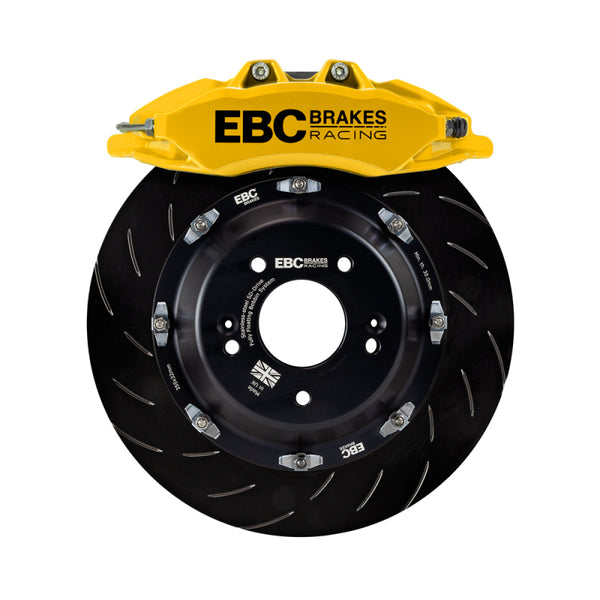 EBC Racing 20-23 Volkswagen Golf R Yellow Apollo-6 Calipers 380mm Rotors Front Big Brake Kit - BBK033YEL-2 by EBC