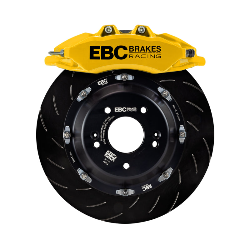 EBC Racing 17-21 Honda Civic Type-R (FK8) Yellow Apollo-6 Calipers 380mm Rotors Front Big Brake Kit - BBK037YEL-1 for 2017-20