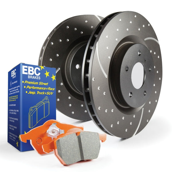 EBC S8 Kits Orangestuff Pads and GD Rotors - S8KF1239 for 2013-2019 Kia Optima - front view