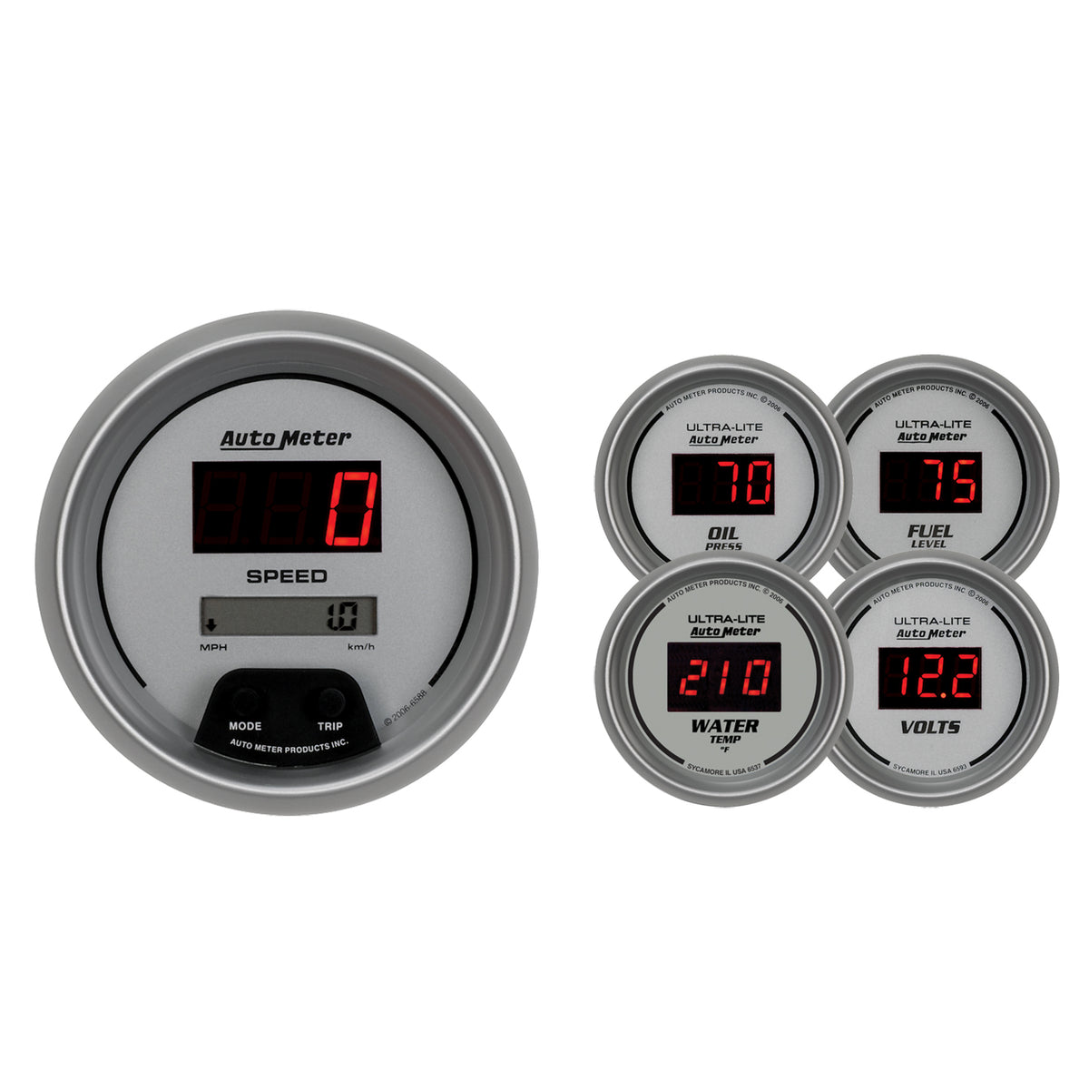 Autometer Ultra-lite Digital 5 Piece Set - 6500
