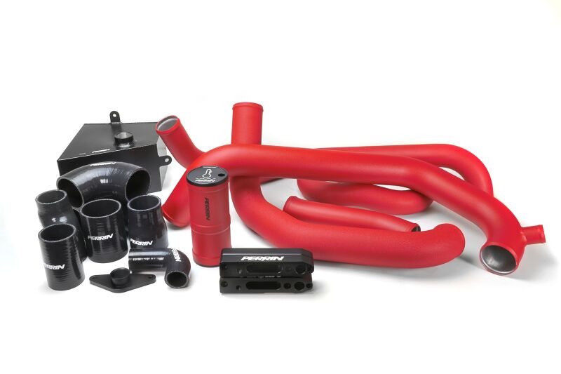 PERRIN 15-21 Subaru STI Front Mount Intercooler Boost Tube Kit - Red - PSP-ITR-438-3RD