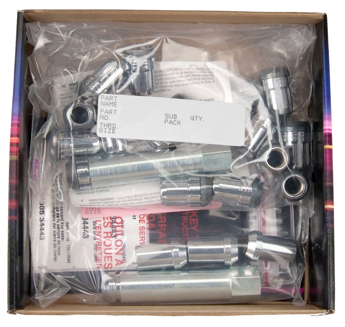 McGard SplineDrive Tuner 5 Lug Install Kit w/Locks & Tool (Cone) M12X1.25 / 13/16 Hex - Chrome - 65554