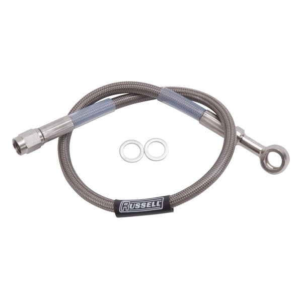 Russell Performance 21in 10MM Banjo Competition Brake Hose - 657050 - front view
