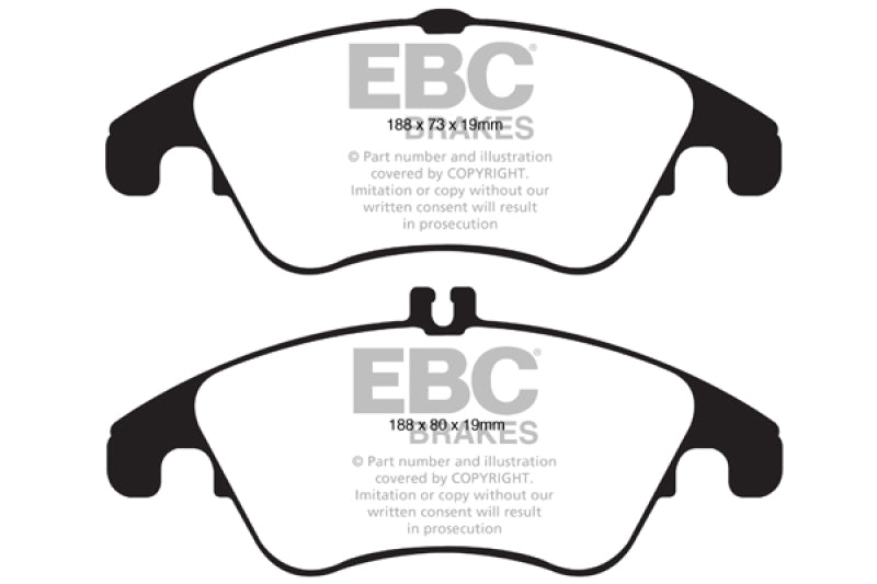 EBC 12+ Mercedes-Benz C250 Coupe 1.8 Turbo Sport Edition Redstuff Front Brake Pads - DP31991C for 2010-2017 Mercedes Benz E C